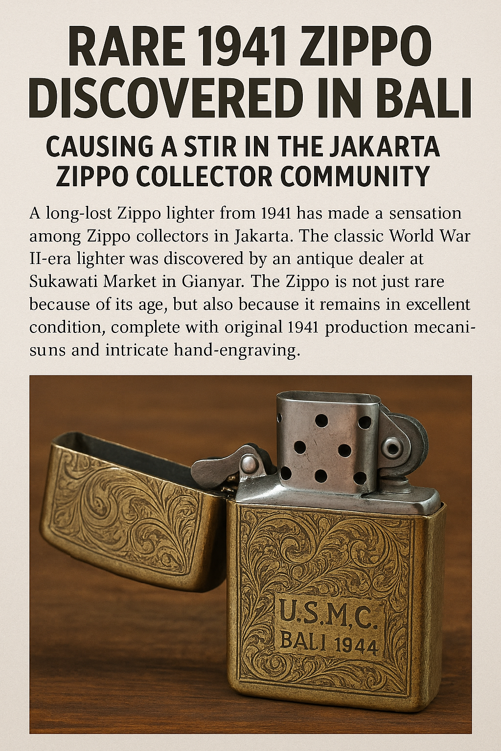 Zippo Langka 1941 Ini Ditemukan di Bali! Kolektor Jakarta Geger!