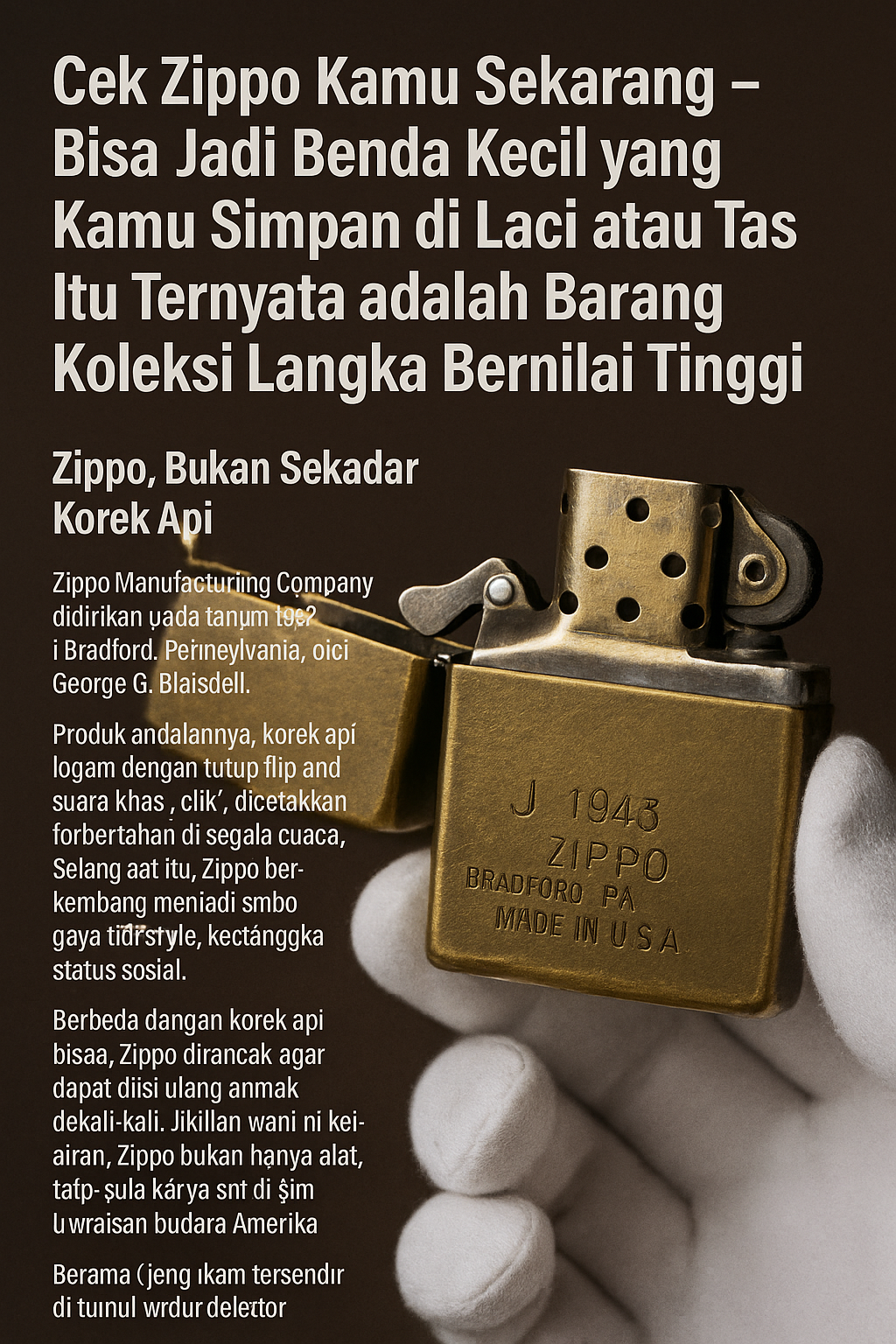 Cek Zippo Kamu Sekarang, Siapa Tahu Kamu Punya yang Langka!
