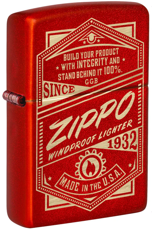 Zippo legendaris warna merah metalik